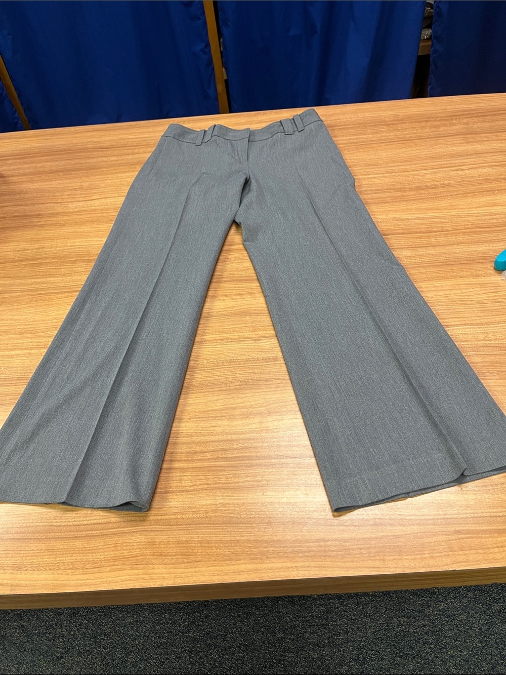 LOFT Women Gray Wide-Leg Dress Pants